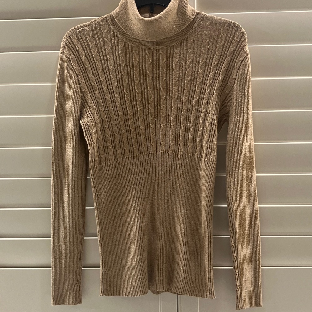 New York & Company Gold Turtleneck Sweater